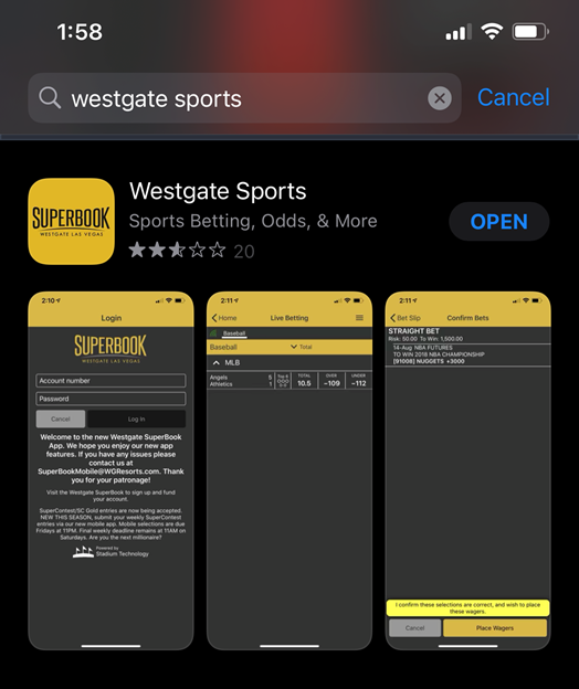 Westgate Sportsbook and Betting App